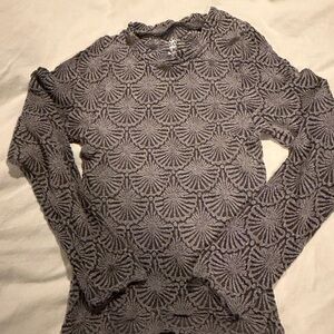 Aura Gray Textured Women Yoga Top Medium